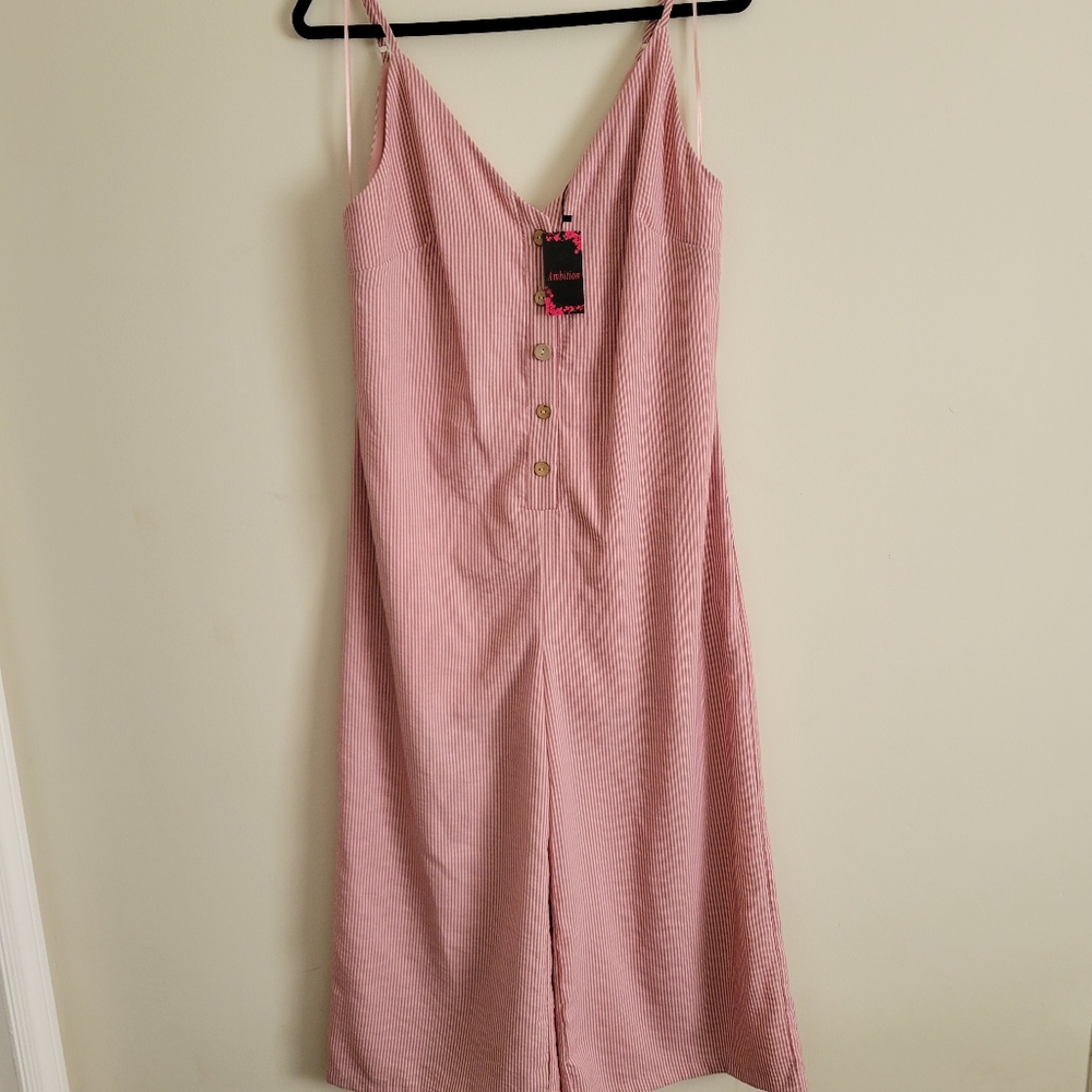 Ambition Pink Striped Jumpsuit